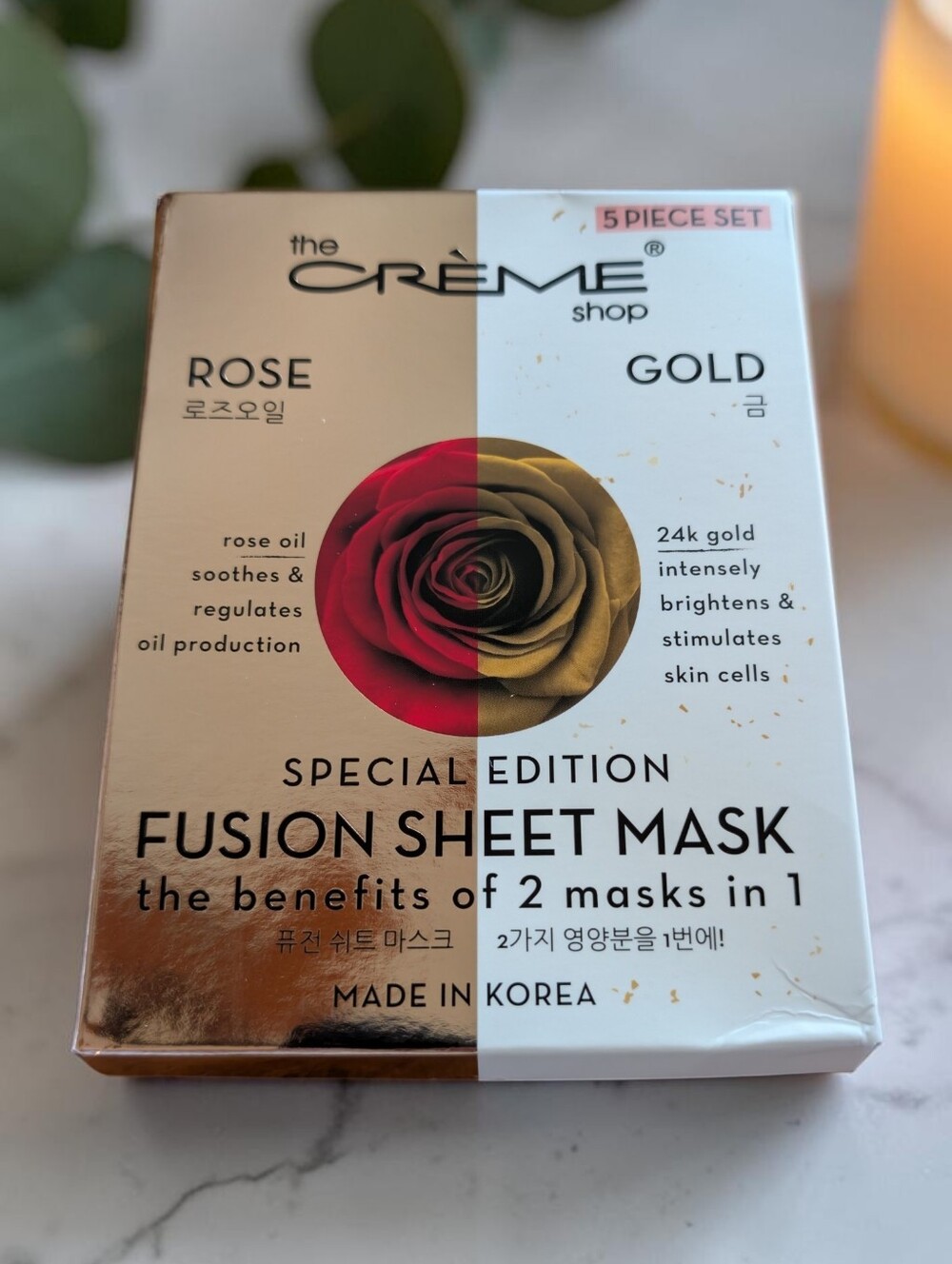 The Crème Shop Rose & Gold Fusion Sheet Mask - 5 Pack